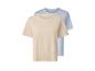 Twee eenvoudige T-shirts in beige en lichtblauw