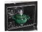 Groene gietijzeren pan in een oven