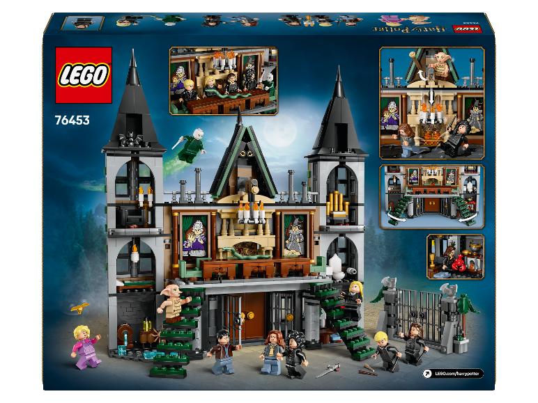 LEGO Harry Potter set met Zweinstein gebouw en minifiguren.