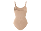 Een beige body shaper met dunne bandjes, van achteren gezien.