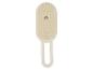 Beige massageborstel met noppen en handvat.