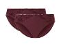 Twee paar donkerrode onderbroeken met kant.