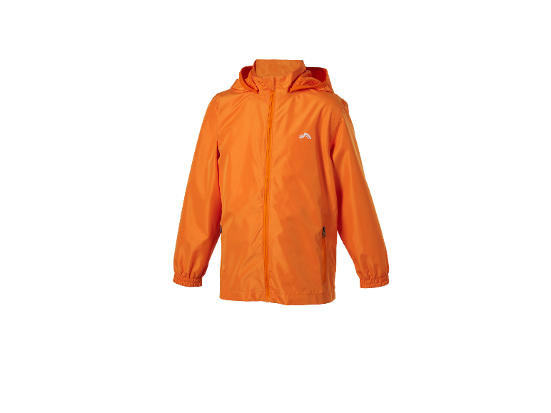Oranje jas met capuchon voor kinderen.