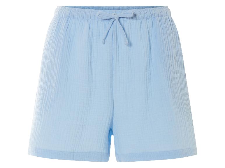 Lichtblauwe shorts van mousseline, casual stijl.