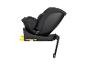 Zwart autostoeltje met gele ISOFIX-connectoren en een steunpoot.