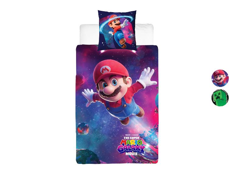 Super Mario Galaxy Movie dekbedovertrekset met Mario in de ruimte.