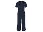 Donkerblauwe jumpsuit met knopen, casual stijl.