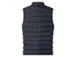 Donkerblauwe gewatteerde heren bodywarmer, achterkant.