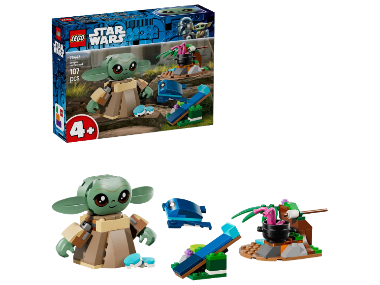 Speelgoedset met baby-alienfiguur, schommel en kookpot, 107 stuks, 4+.
