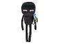Zwarte Enderman knuffel met roze ogen en Minecraft label.
