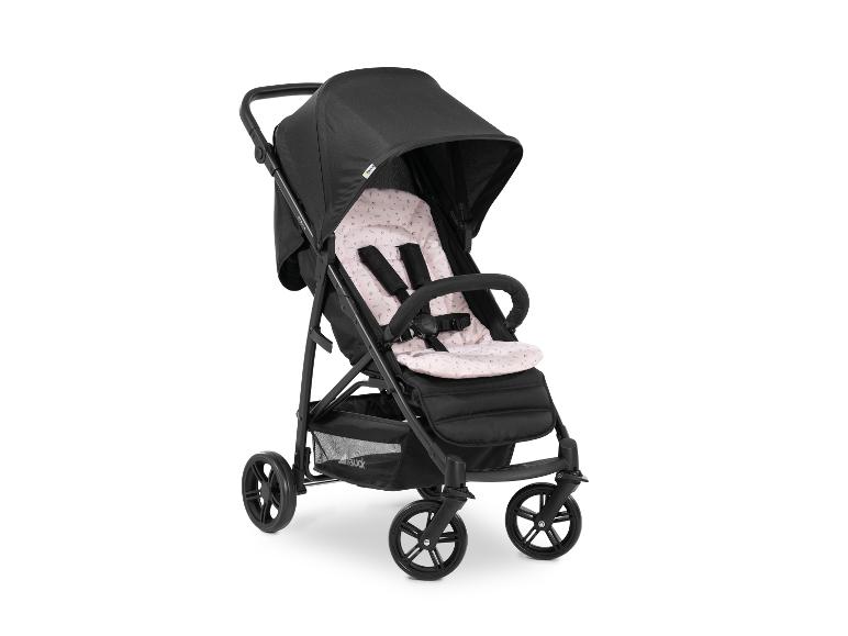 Zwarte Hauck Rapido 4 kinderwagen met roze voering en zonnekap