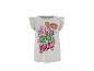 Korte mouwen ruches top met cartoonhondenprint en de tekst 'PAWS CLAWS AND ROARS!'