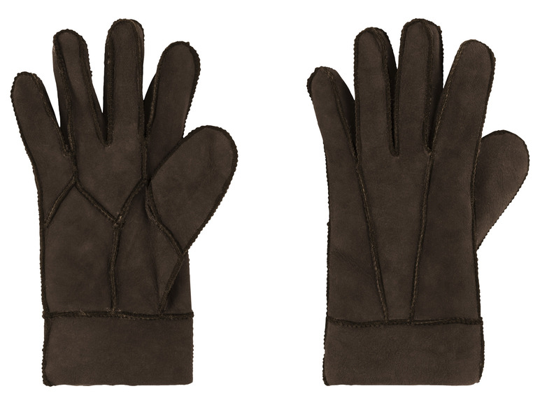 esmara Dames lamsvel handschoenen (7,5, Donkerbruin)
