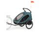 Hauck Dryk Duo fietskar in turquoise, met handvat en vlag.