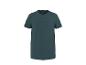 Donkergroen T-shirt met korte mouwen en het woord 'SIMPLICITY' op de borst.