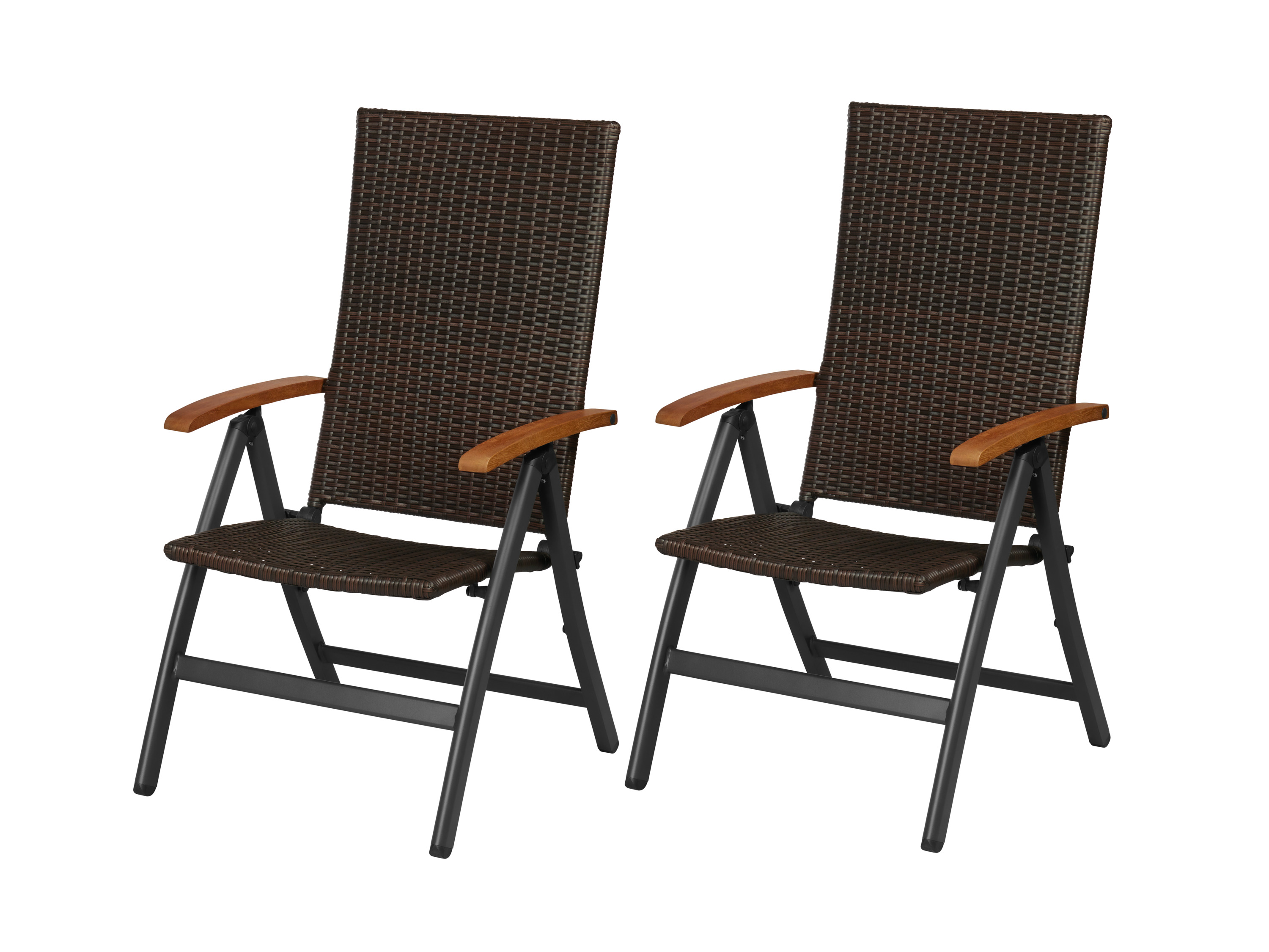 LIVARNO Set van 2 verstelbare tuinstoelen Valencia