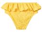 Gele bikinibroekje met ruches en getextureerde stof.