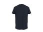 Donkerblauw T-shirt met korte mouwen, achteraanzicht.