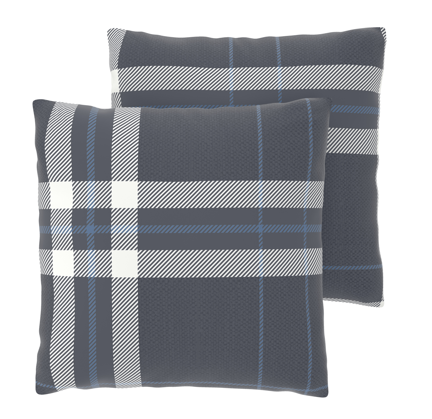 LIVARNO Fleece kussenslopen, 2 stuks, 60 x 50 cm (Geruit)