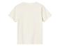 Beige t-shirt met korte mouwen.
