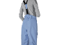 Heren skibroek met bretels en grijs thermoshirt