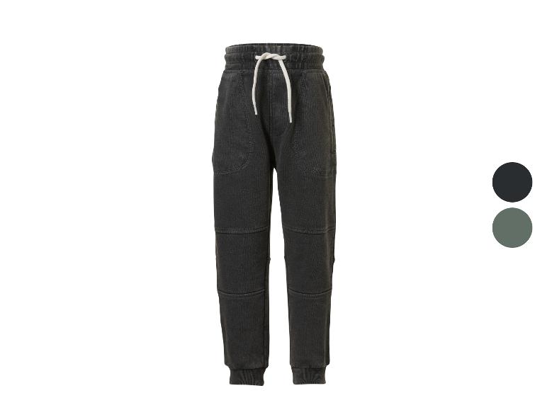 Donkergrijze katoenen joggingbroek voor jongens met wit trekkoord