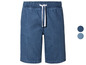 Blauwe denim shorts met wit trekkoord.