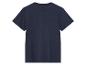 Donkerblauw t-shirt met ronde hals.