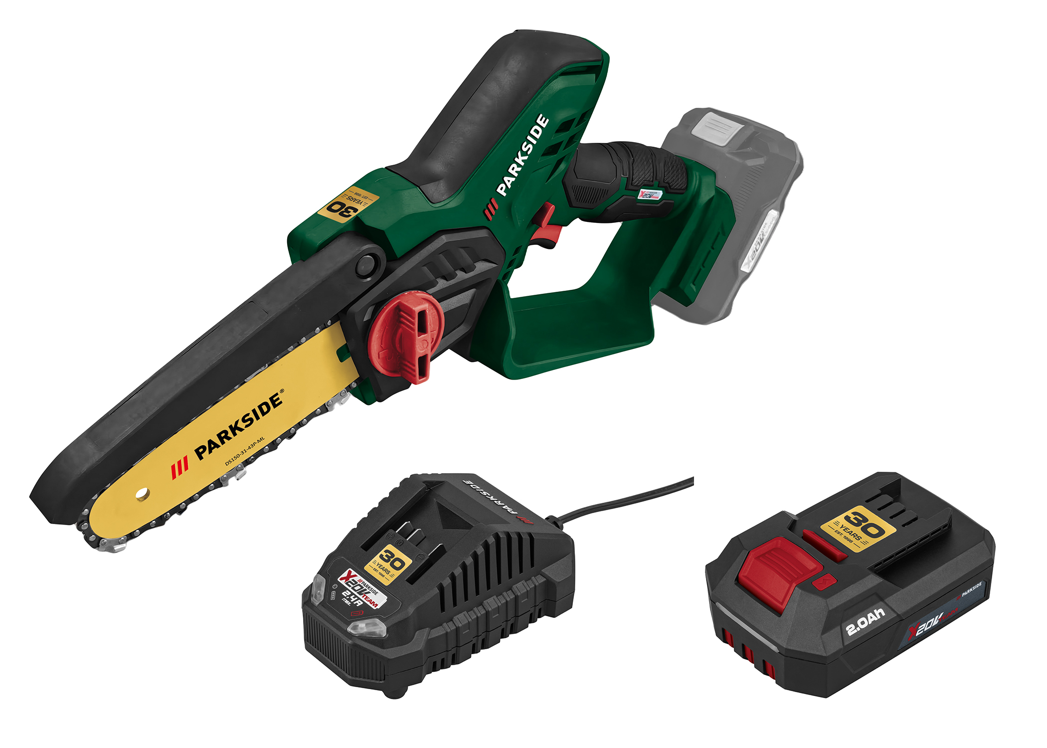 PARKSIDE Mini accu-kettingzaag 20 V, met accu 2 Ah en lader 2,4 A, Limited Edition