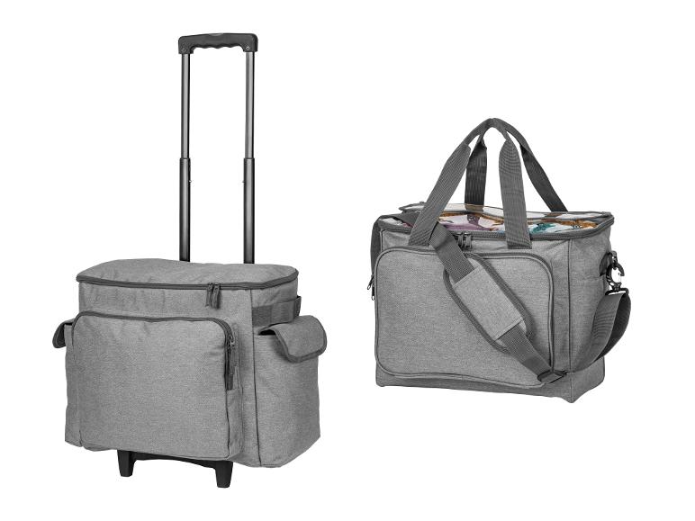 CRELANDO® naaimachinetrolley en breibenodigdhedentas in grijs.