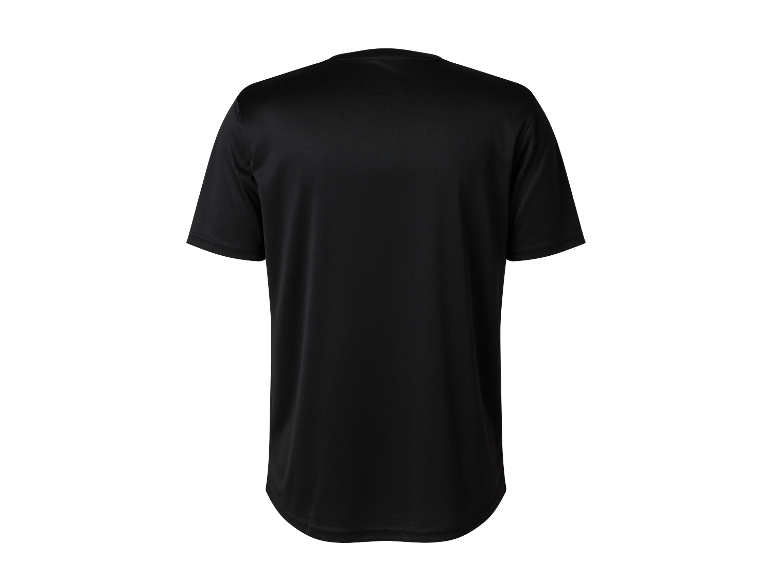 Zwart t-shirt met korte mouwen.