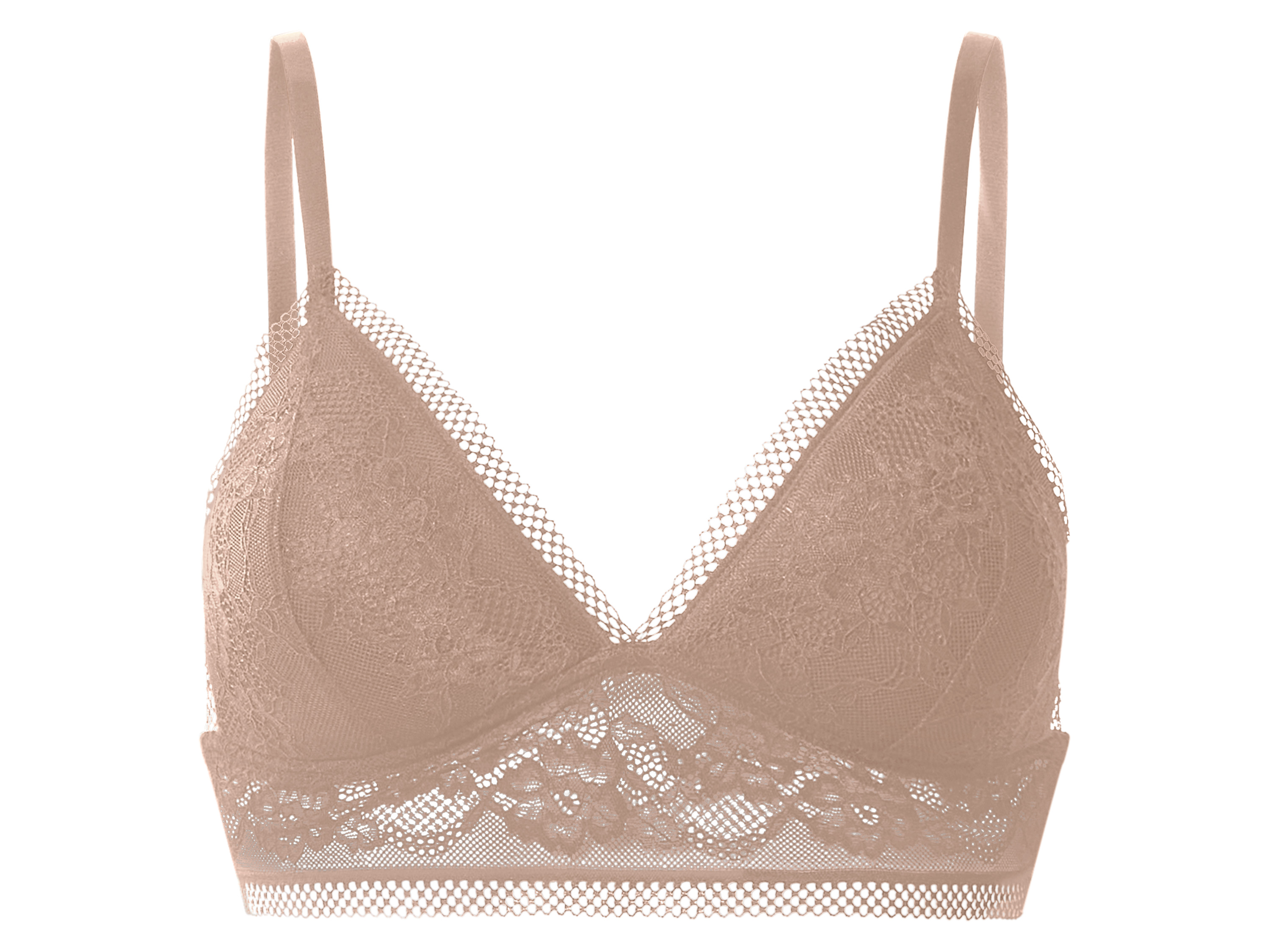 ESMARA Dames bralette met kant, zonder beugels (Beige, S (36/38))