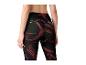 Dames sportlegging met zwart-rood patroon, achteraanzicht.