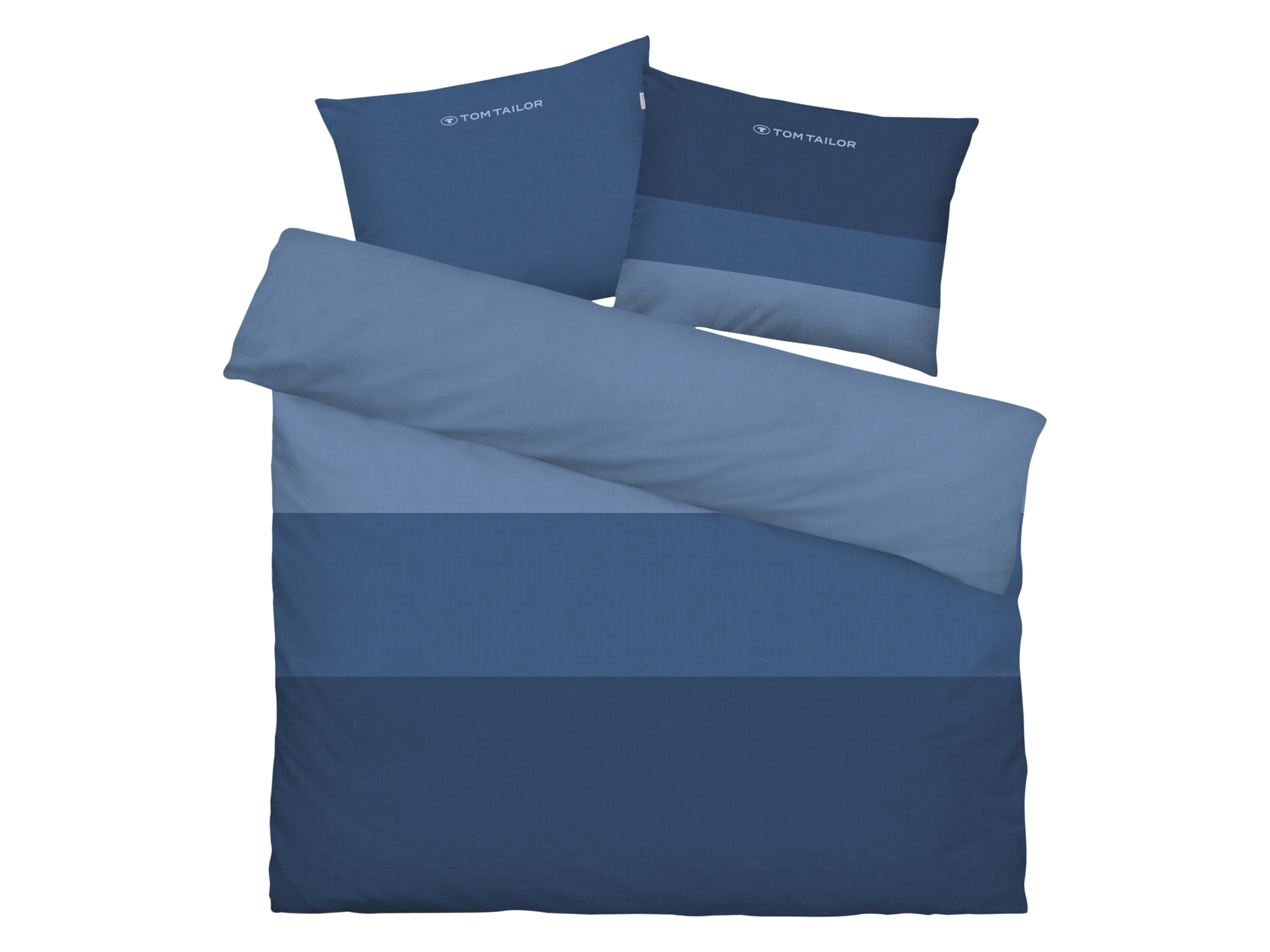 TOM TAILOR Flanellen dekbedovertrek, 200 x 200 cm (Blauw)