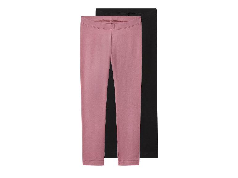 Twee leggings, één roze en één zwart