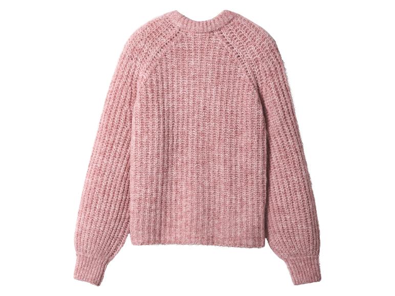 Roze gebreide trui met lange mouwen