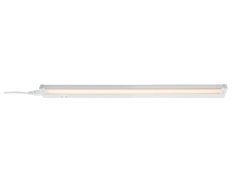 Witte lineaire LED-lamp met warm licht en stroomkabel