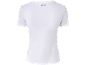 Wit dames T-shirt met korte mouwen en logo op de kraag.