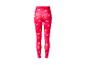 Sportleggings met geometrisch patroon in roze en oranje tinten.
