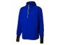 Blauwe herenjas met capuchon en halve rits
