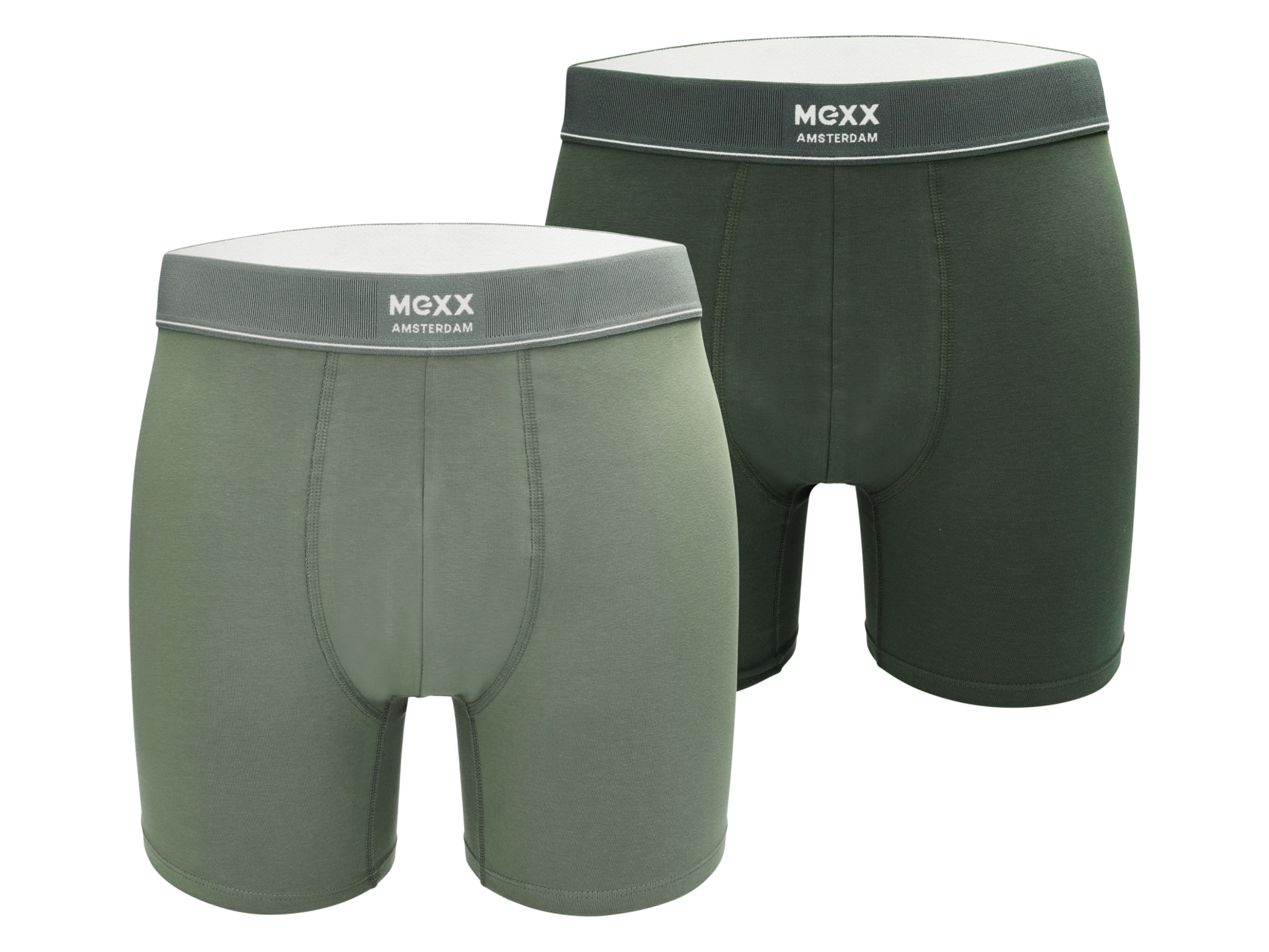 MEXX Set van 2 heren boxers (Donkergroen/groen, XXL)
