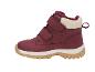 Bordeauxrode kinderlaarzen met klittenbandsluiting en beige voering.