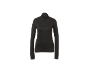 Zwart sportshirt met lange mouwen en halve rits voor dames