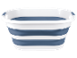 Opvouwbare wasmand in wit en blauw