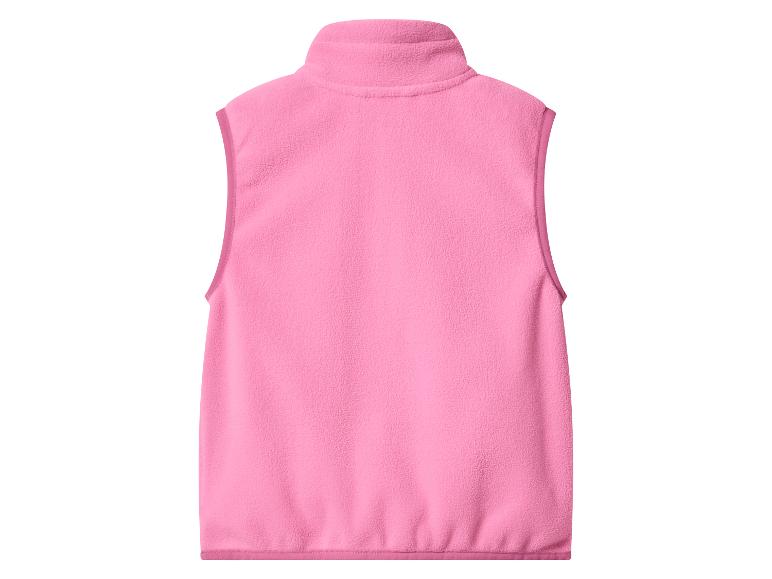 Roze fleecevest, achteraanzicht
