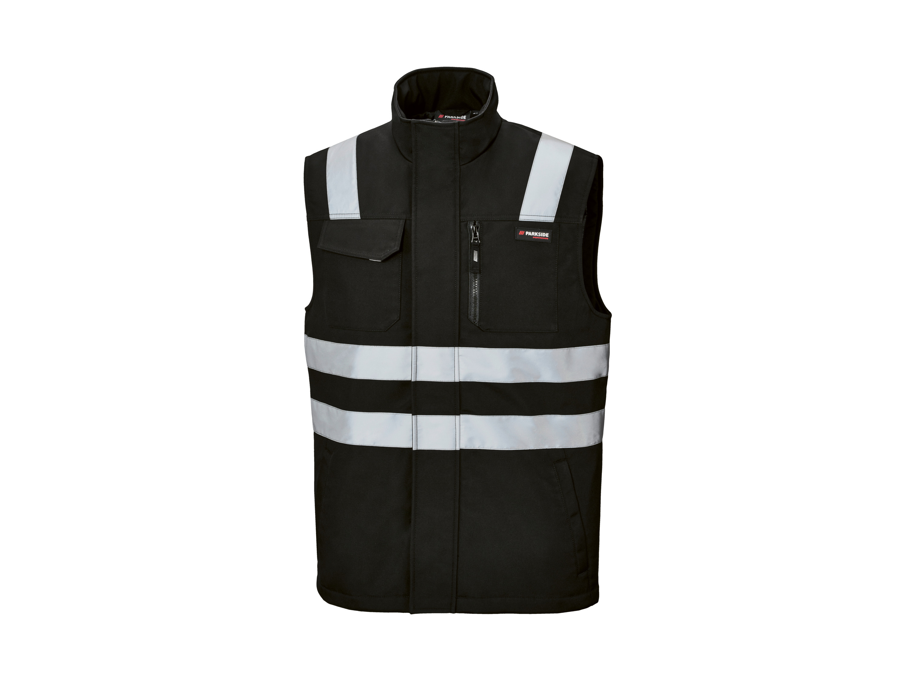 PARKSIDE PERFORMANCE Heren softshell bodywarmer, reflecterend (Zwart, S)