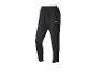 Zwarte sportieve joggingbroek met elastische tailleband en trekkoord.