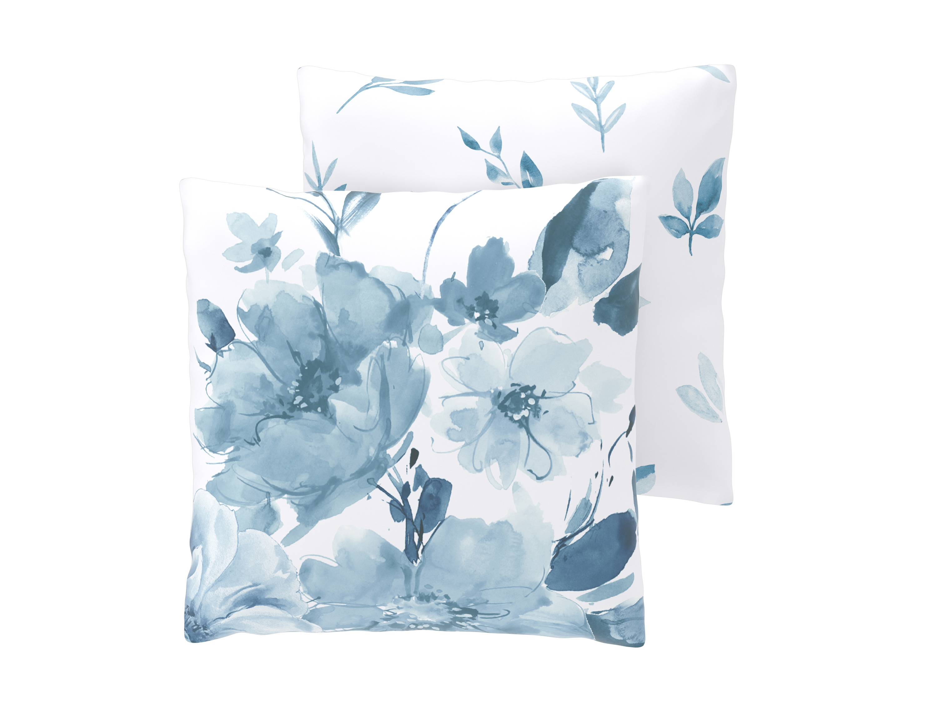 LIVARNO Renforcé kussenslopen, 2 stuks, 50 x 60 cm (Bloemen/wit)