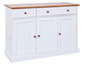 Witte dressoir met drie laden en drie deuren