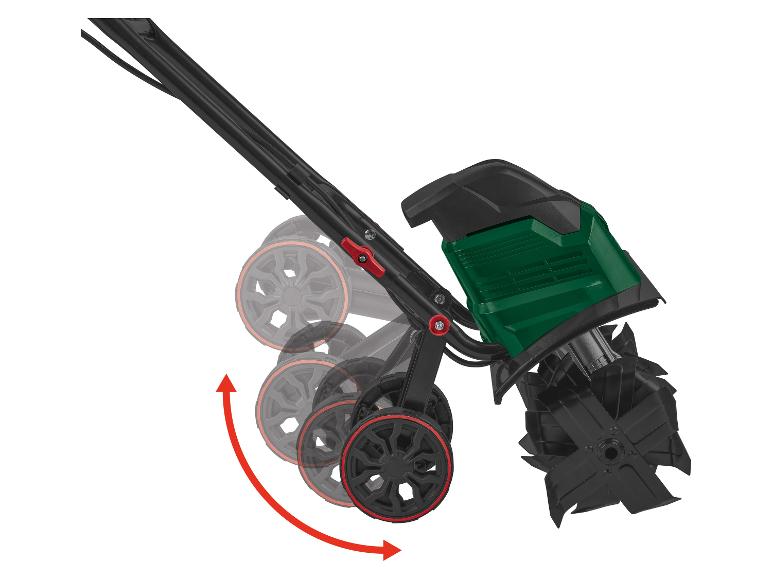 Tuinfrees met wielen en pijl-animatie van de beweging
